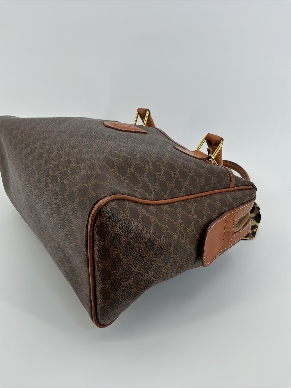 Celine Vintage Macadam Boston 35 Brown Monogram Leather Handbag - Picture 7 of 15